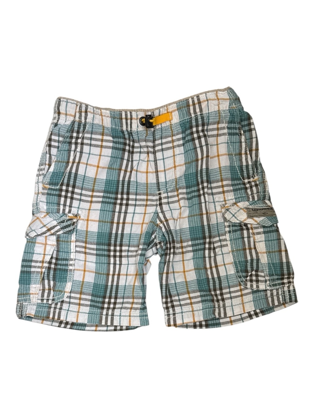 Unionbay Boys Plaid Cargo Shorts Size 4 Green Blue